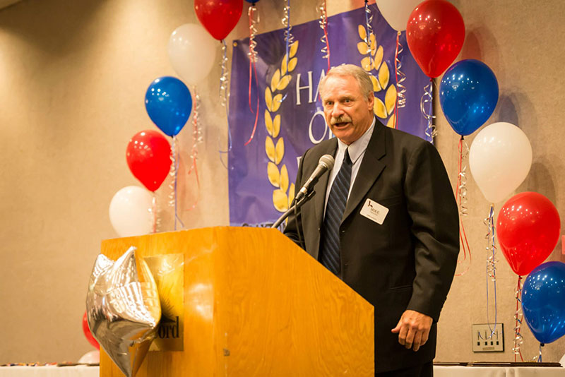 Mike Haluchak giving presentation at the 2015 Induction Ceremony